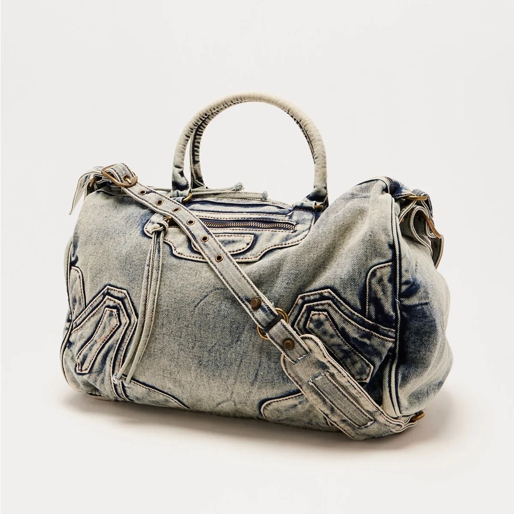 Loved denim satchel bag